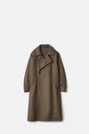 Dark Beige Oversized Wool Double Breasted Coat