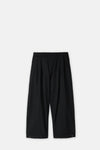 Dark Striped Double Pleated Seersucker Trousers