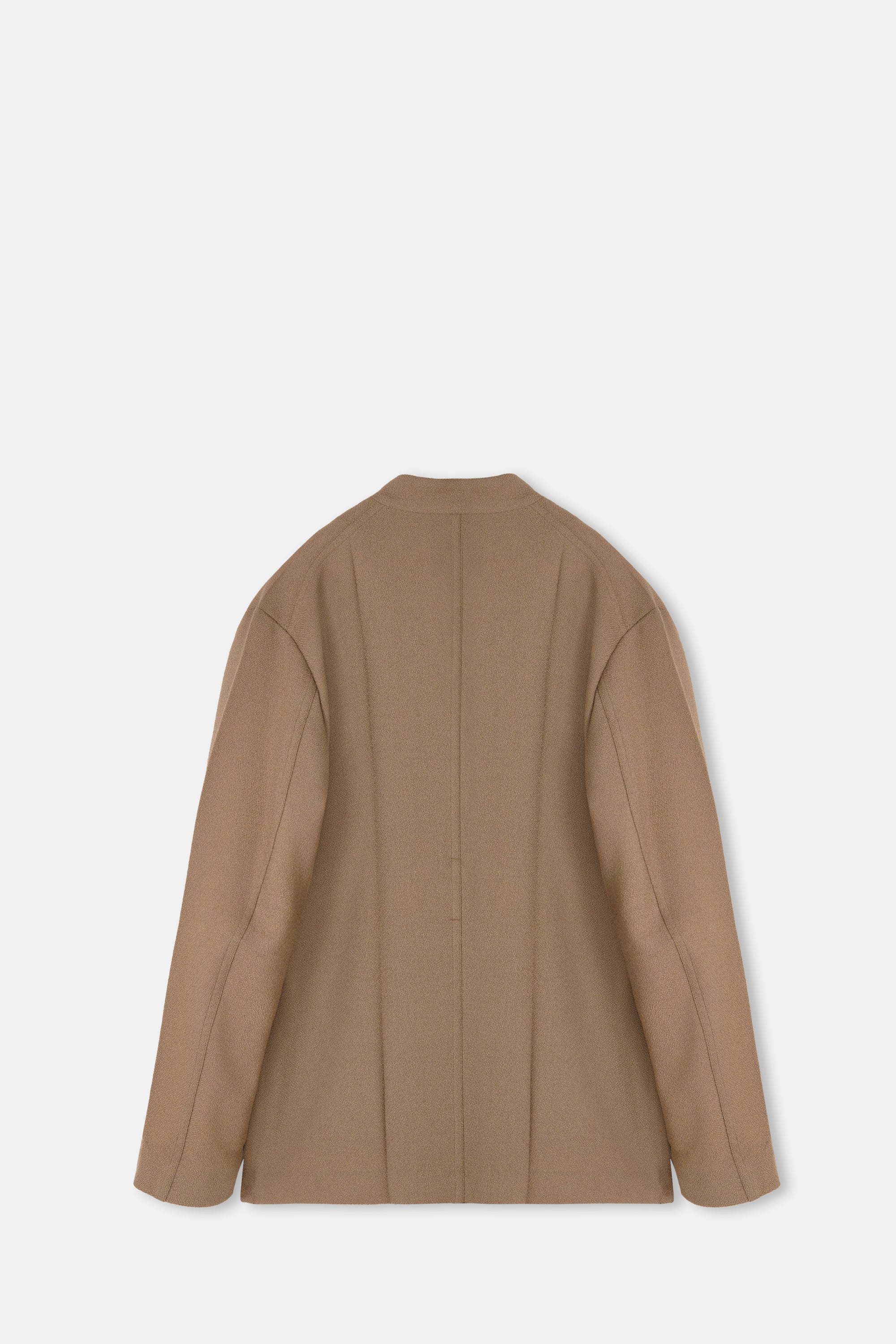 Beige Origami Jacket No Lapel