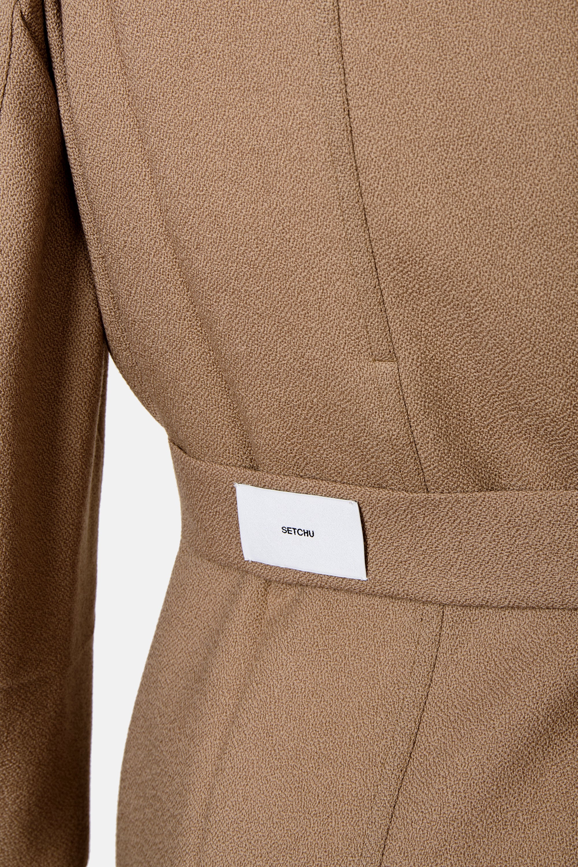 Beige Origami Jacket No Lapel