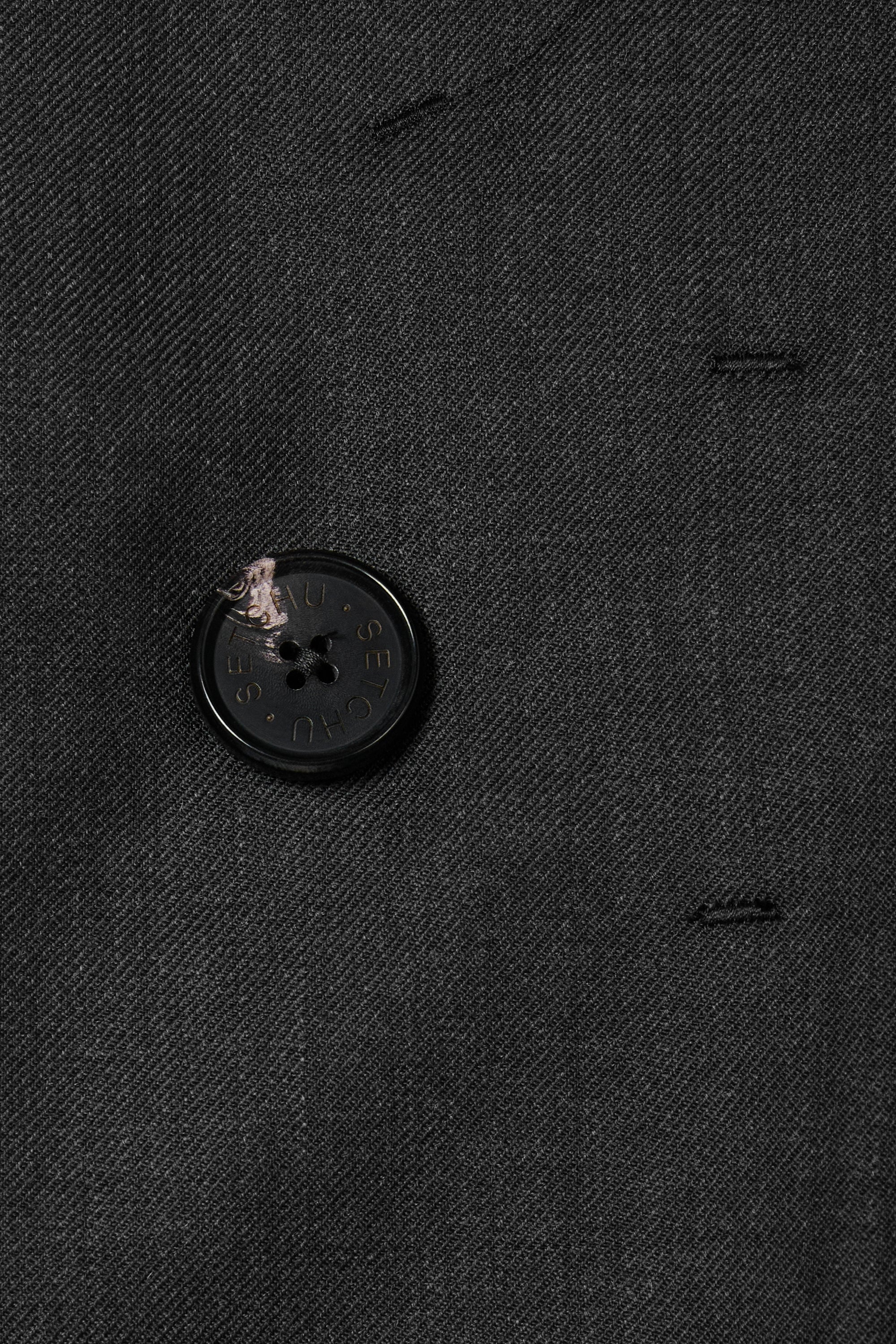 Gray Origami Jacket Gabardine No Lapel