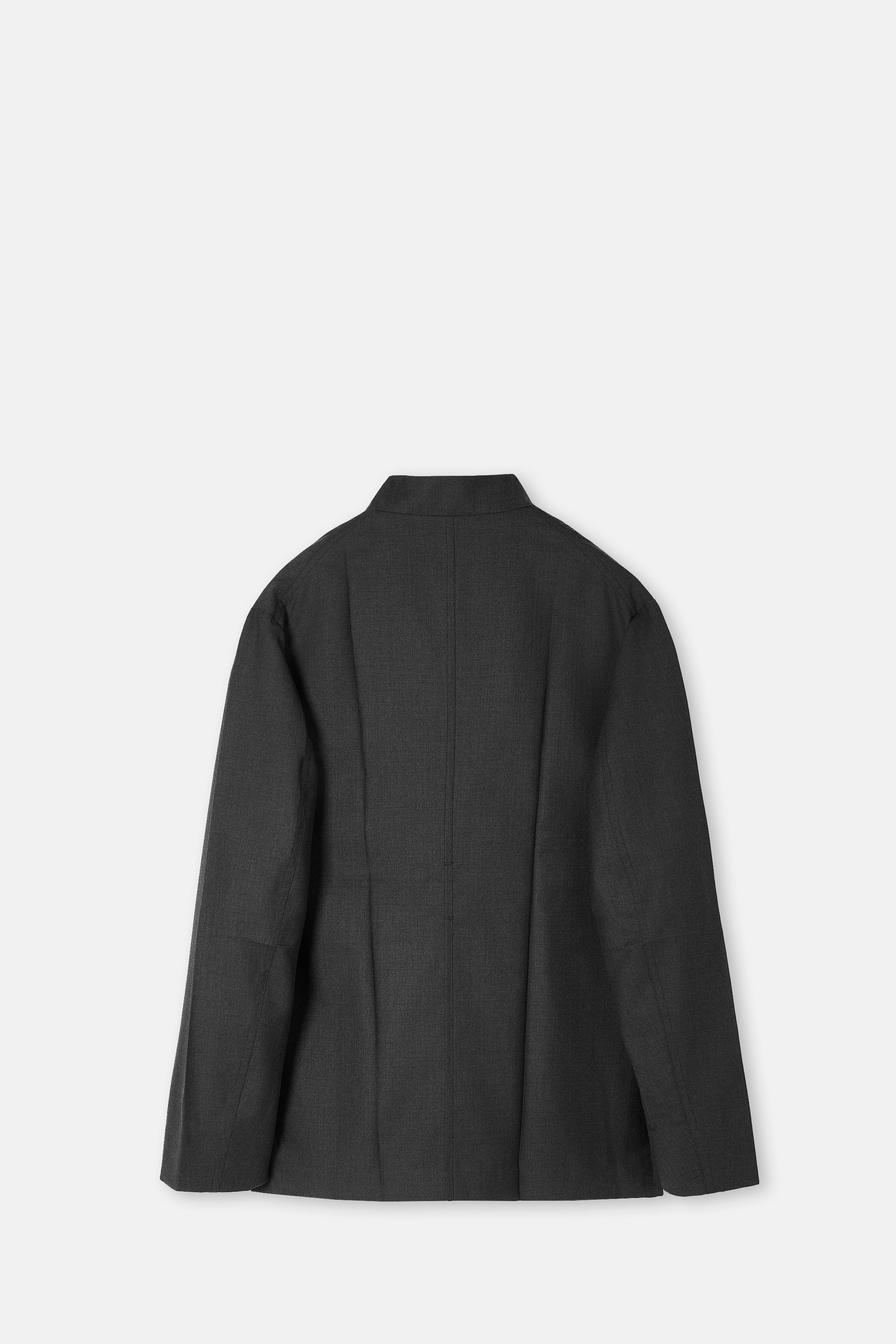 Gray Origami Jacket Gabardine No Lapel