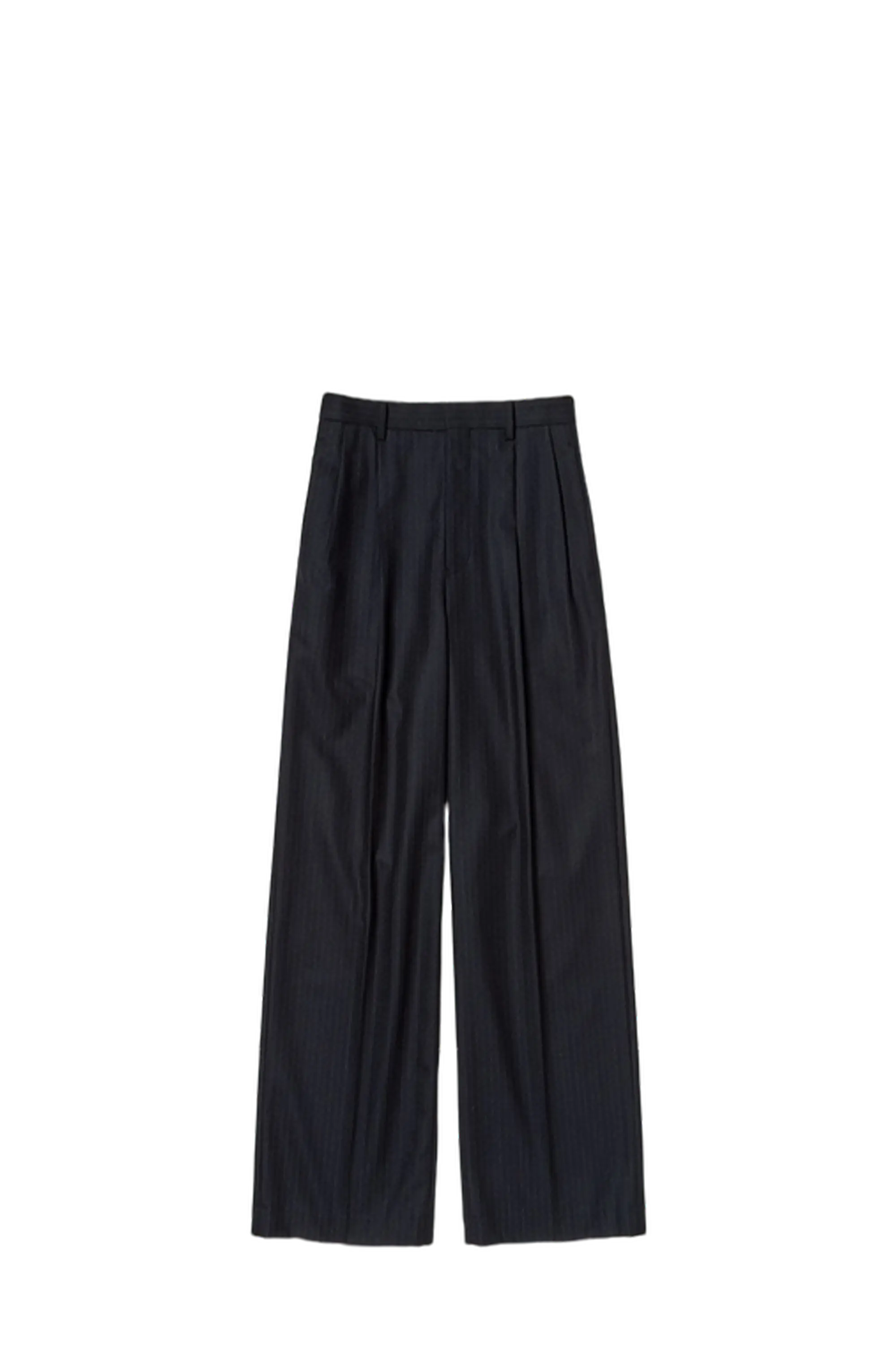 Wool Fulling Flannel Stripe Slacks