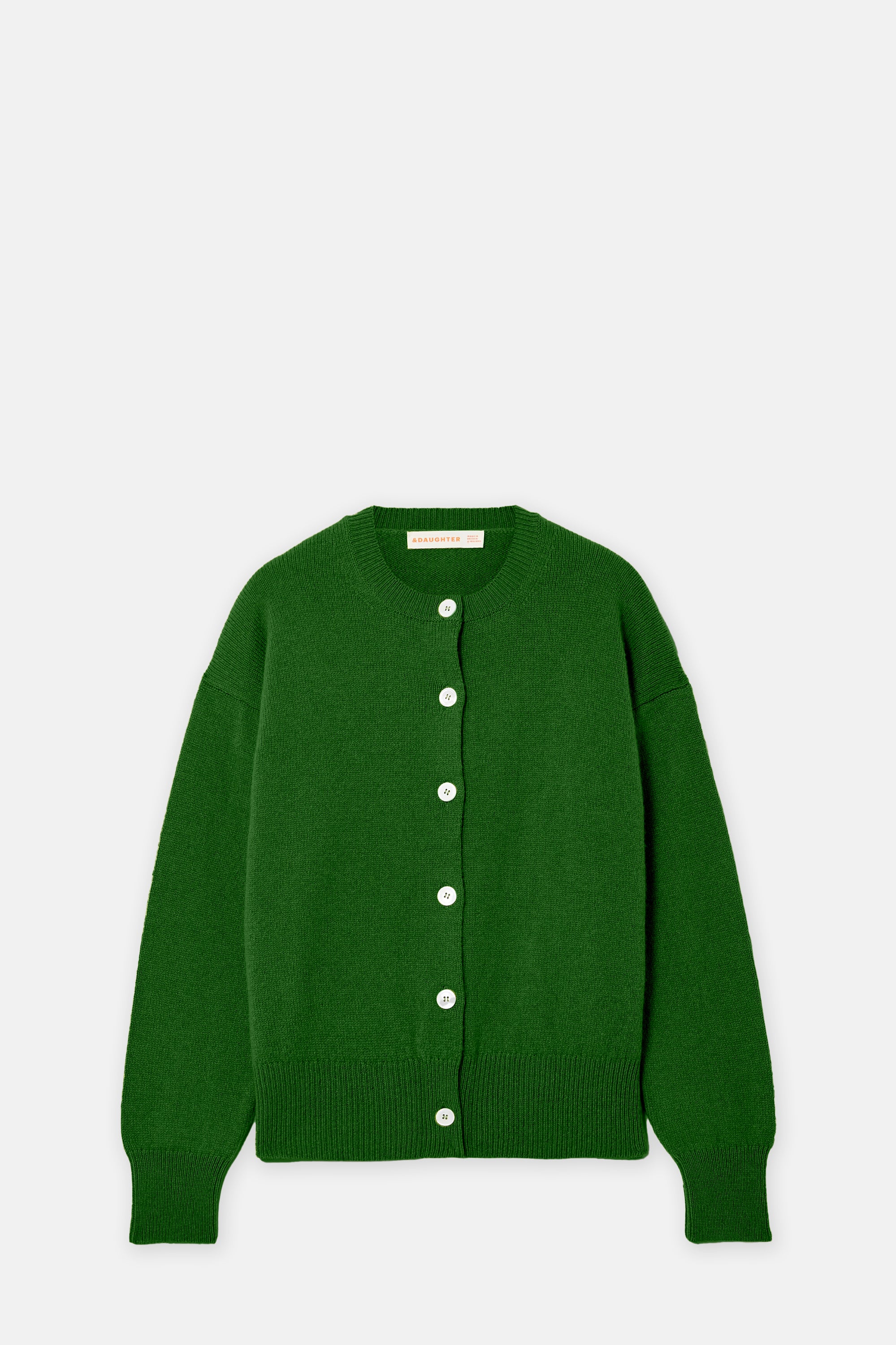 Military Green Ada Crewneck Cardigan