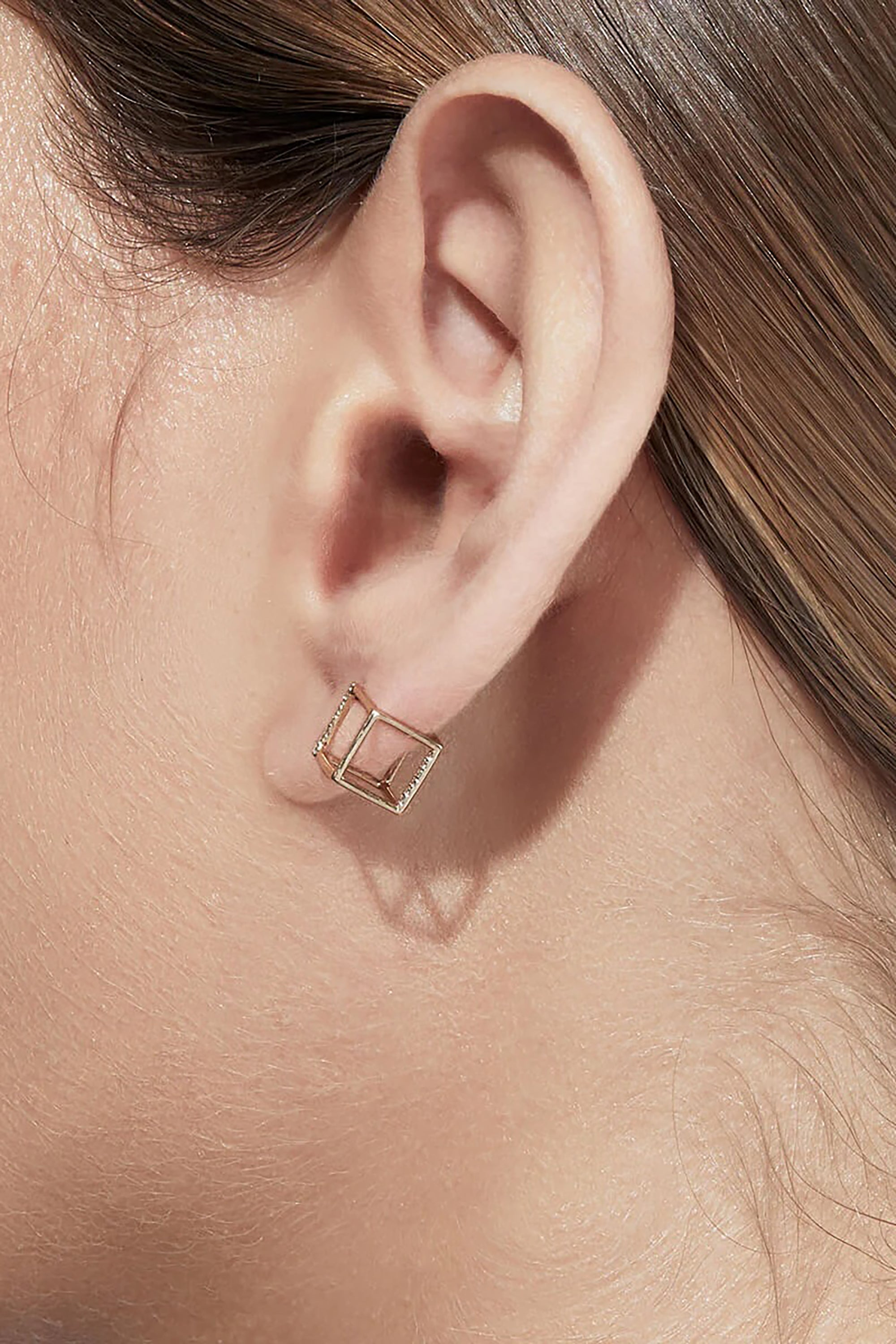 Diamond Square Earring 7