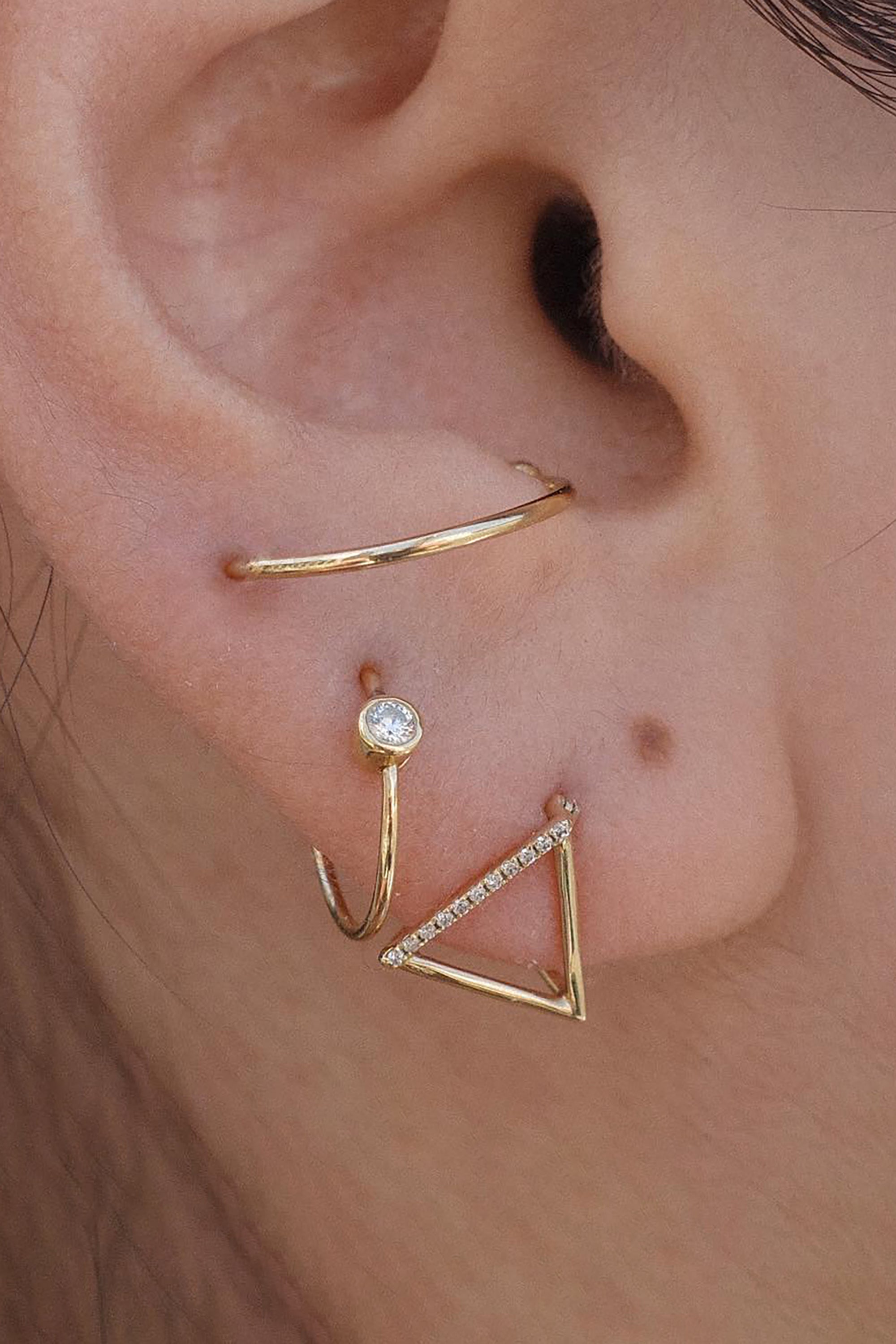 【専用】SHIHARA triangle pierce 20mm 18k Diamond Triangle Earring 20 (02) - SHIHARA