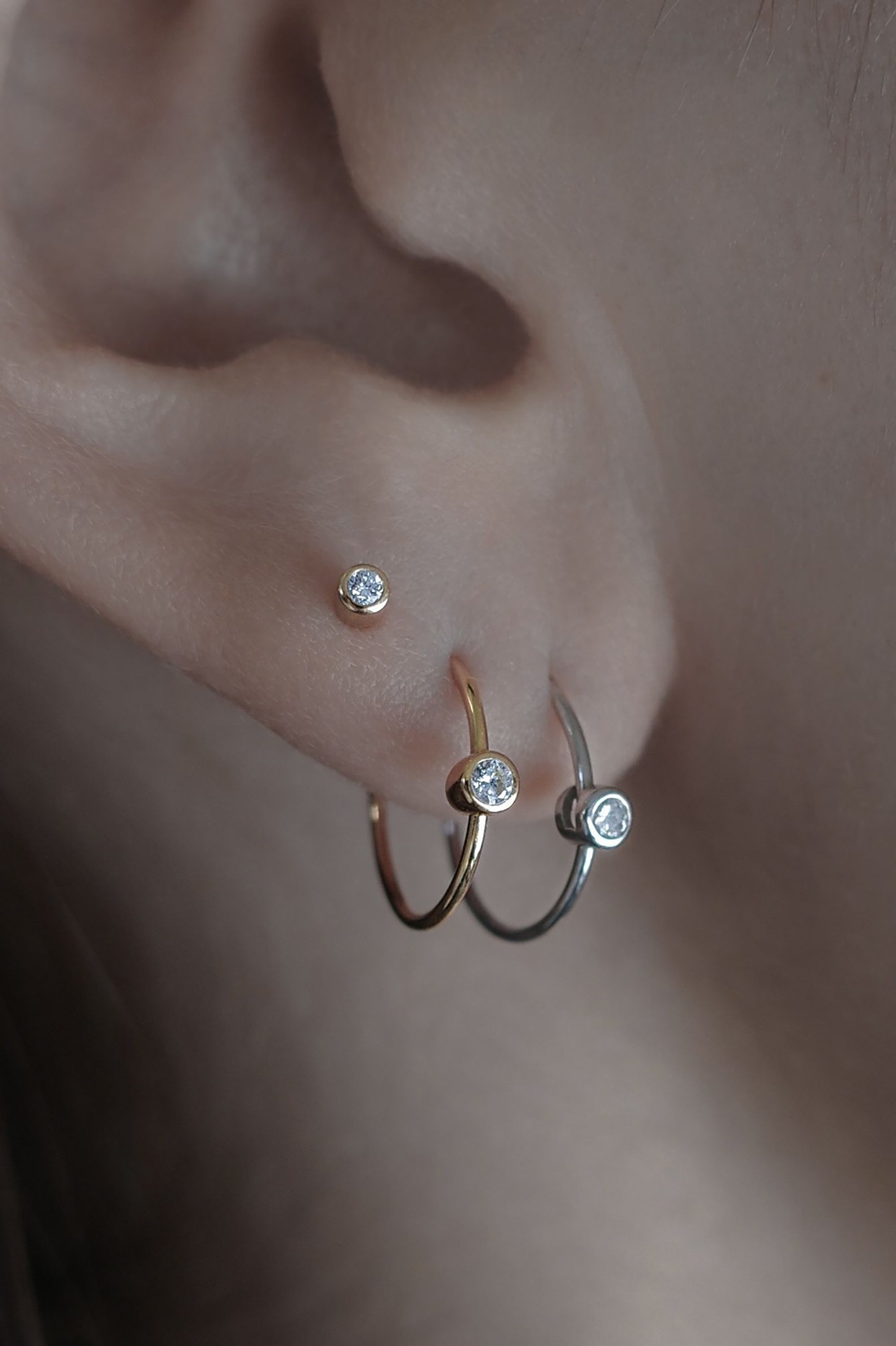 Diamond Twist Pin Earring 01