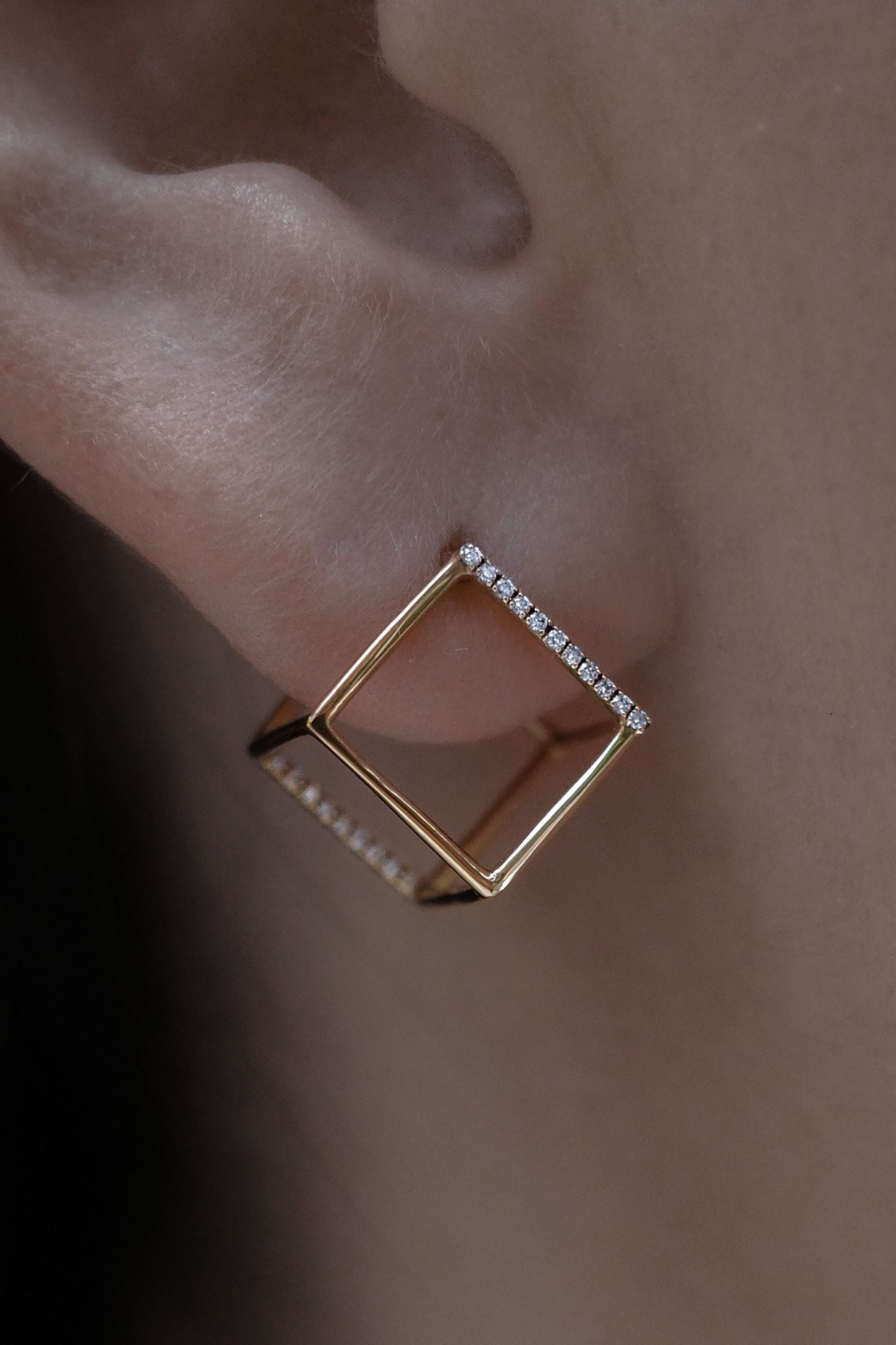 Diamond Square Earring 10