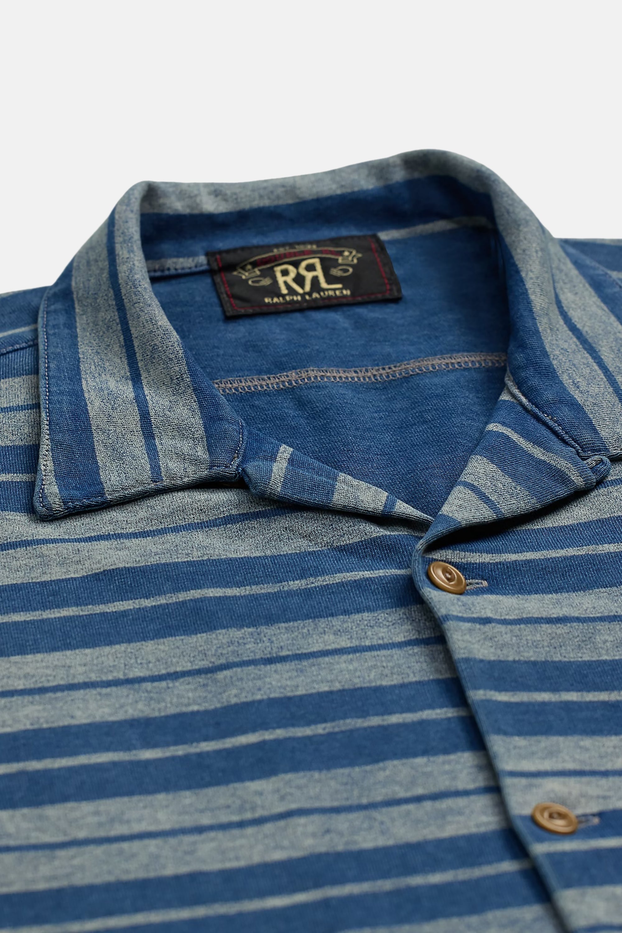 Indigo Striped Jersey Camp Shirt