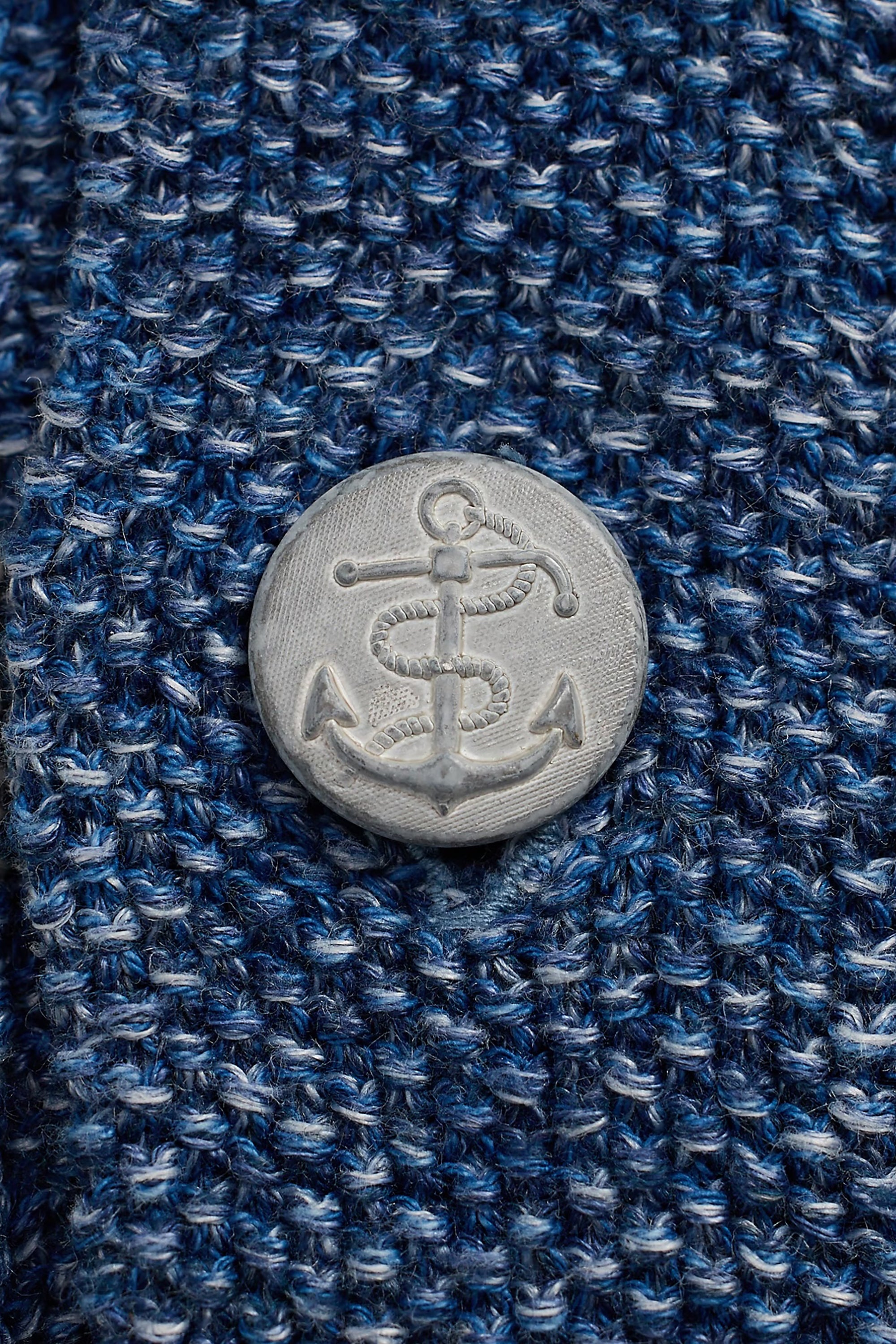 Indigo Striped Cotton-Linen Cardigan