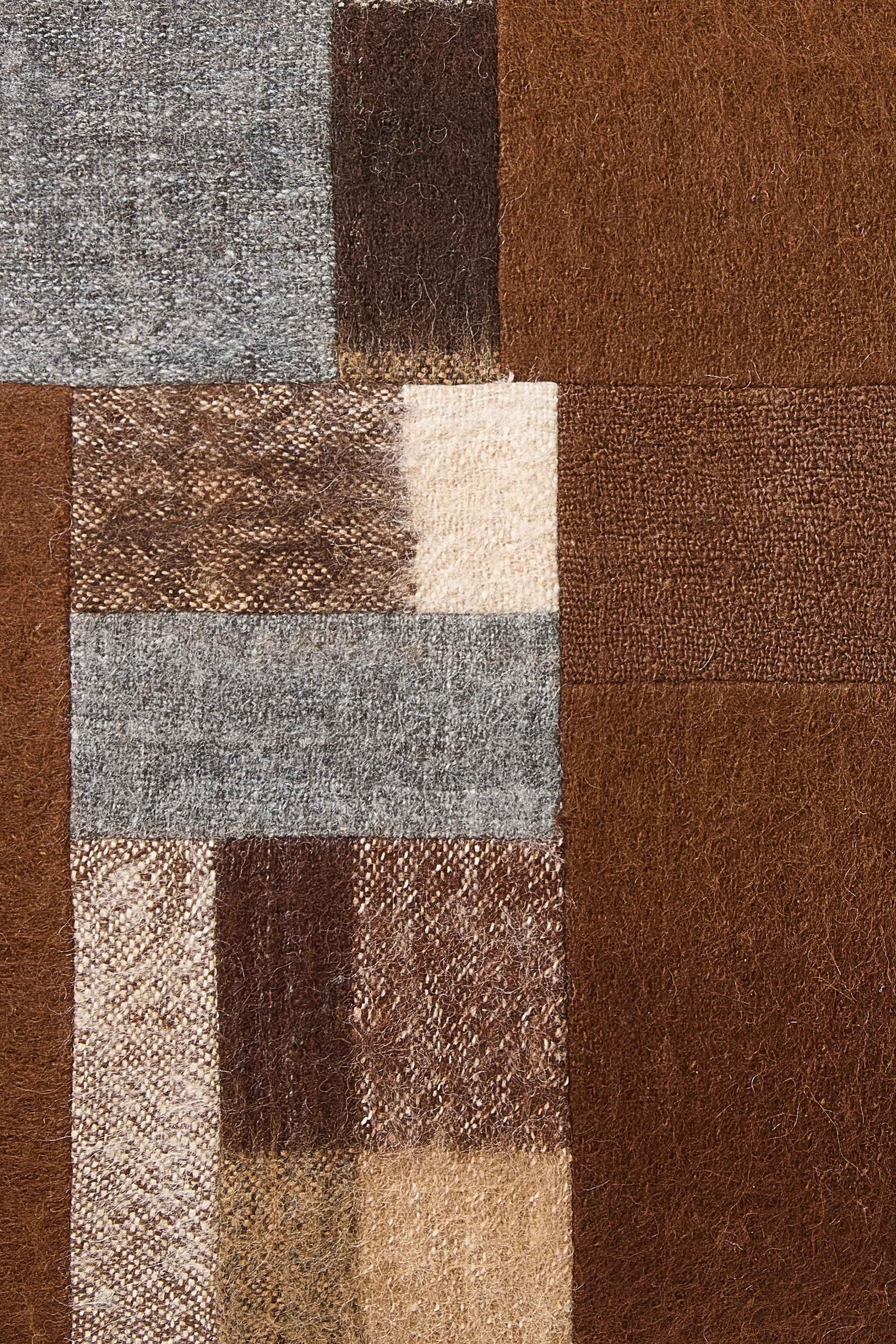 Dark Chocolate Square Patchwork Pillowcase