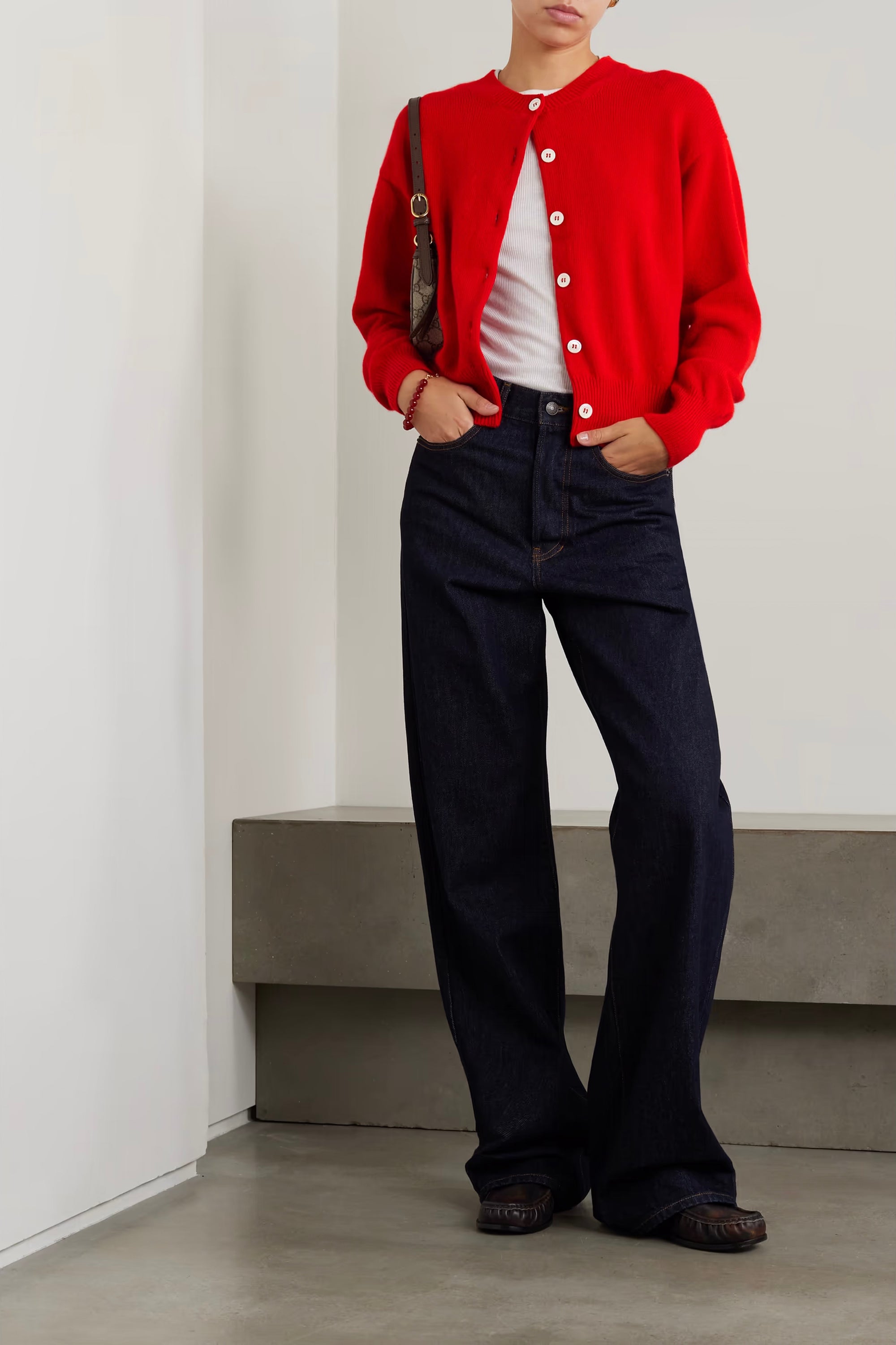 Red Ada Crewneck Cardigan