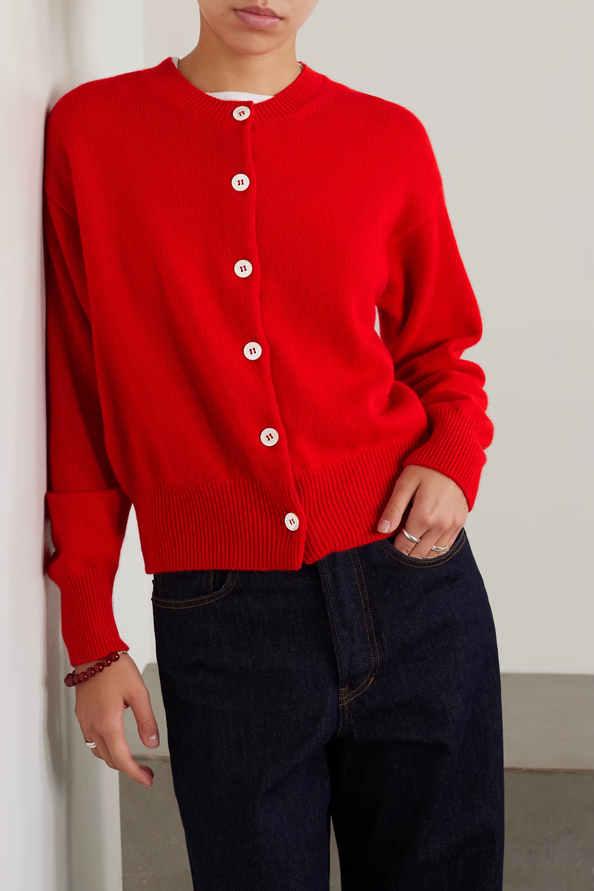 Red Ada Crewneck Cardigan
